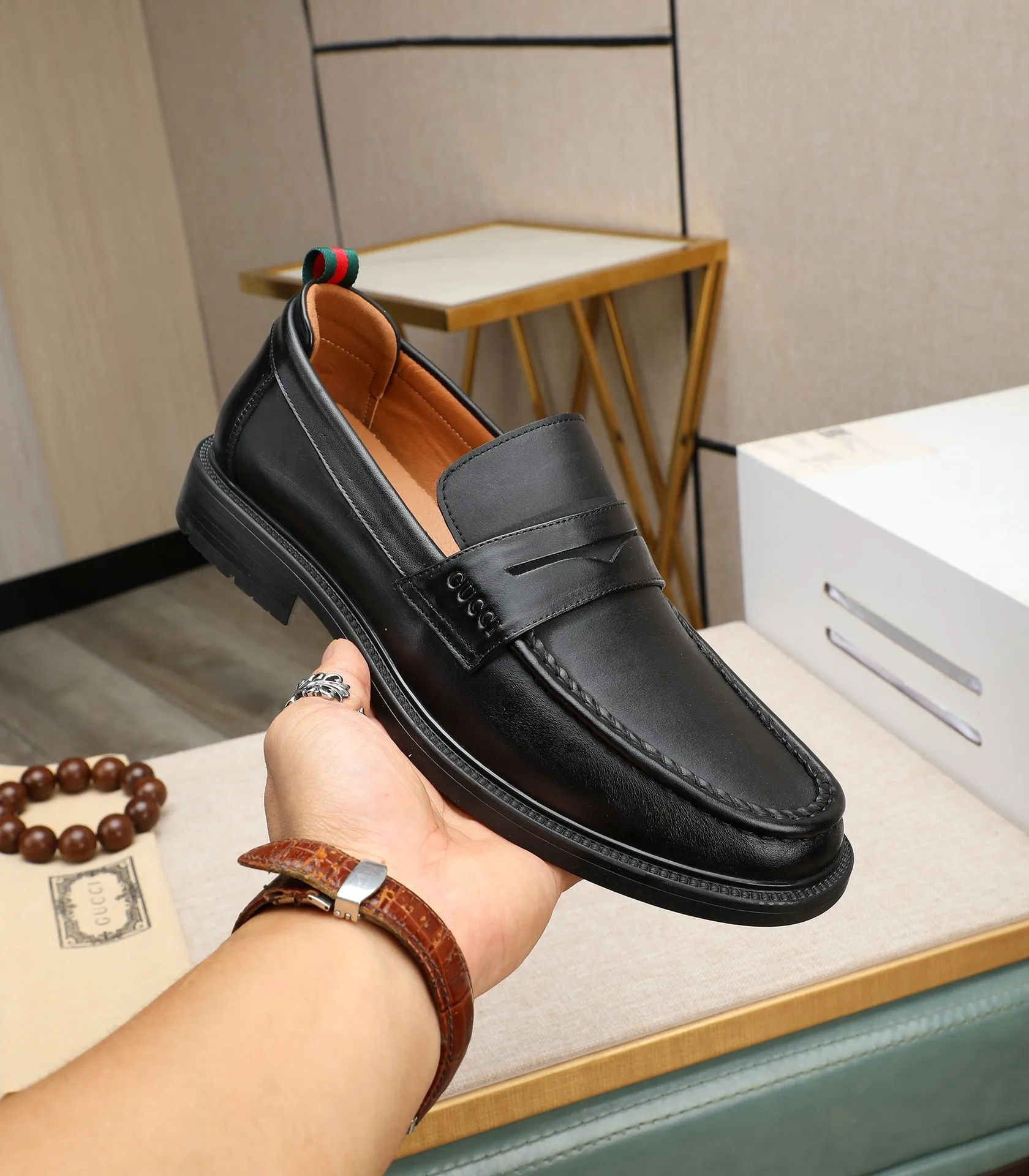 Men's men's shoes💰500📛📛Original (water-dyed cow lining) Gucci GUCCI official website formal shoes🌀 Italian🇮🇹imported cowhide➕top imported water-dyed cowhide lining💋Finely handmade original bottom, the real thing looks better when photographed in person Standard size 38-44